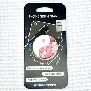 NWT PopSocket Pink Floral Yin and Yang Phone Grip Holder and Stand